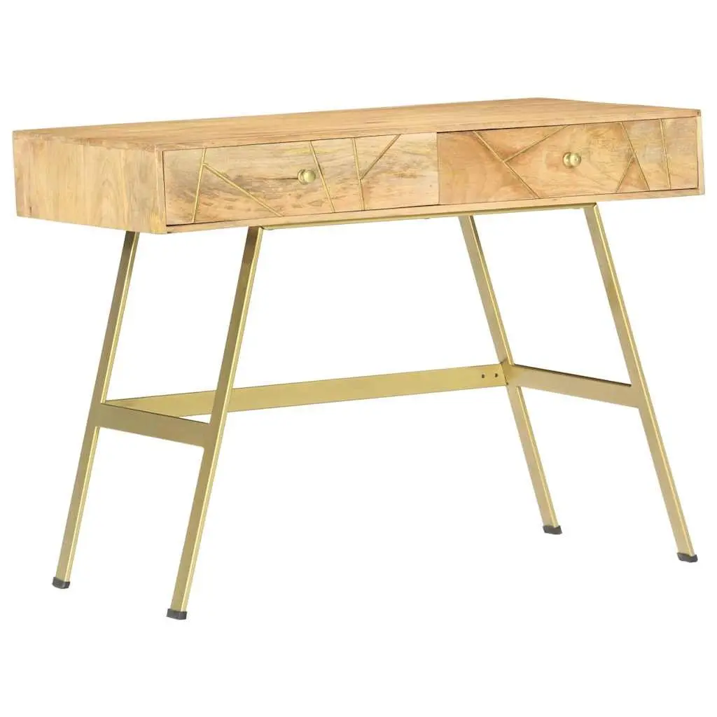 Writing Desk for Office 100x55x75cm Solid Mango Wood Industrial Style