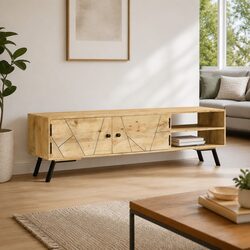 Solid Mango Wood TV Cabinet 140x30x40 cm - Detailed Specs