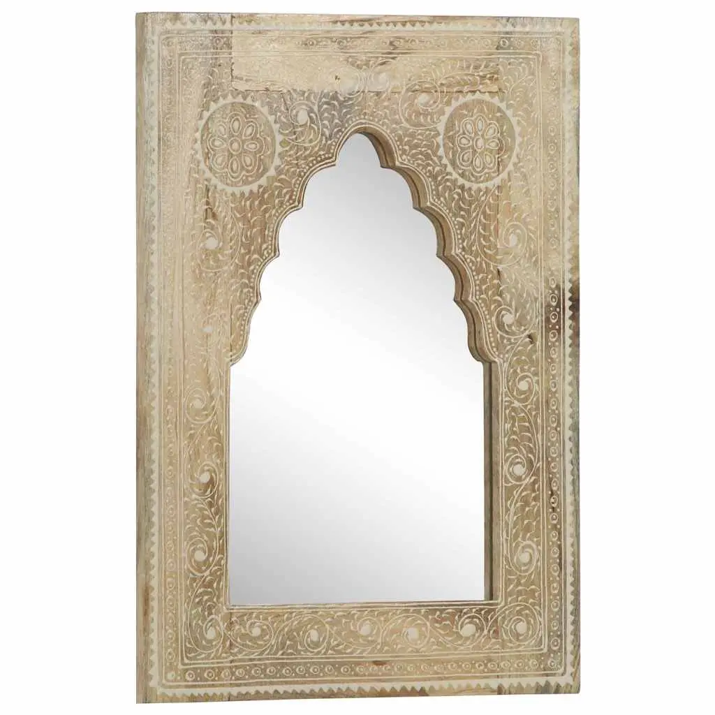 40x55 cm Hand Painted Mirror with Solid Wood Frame