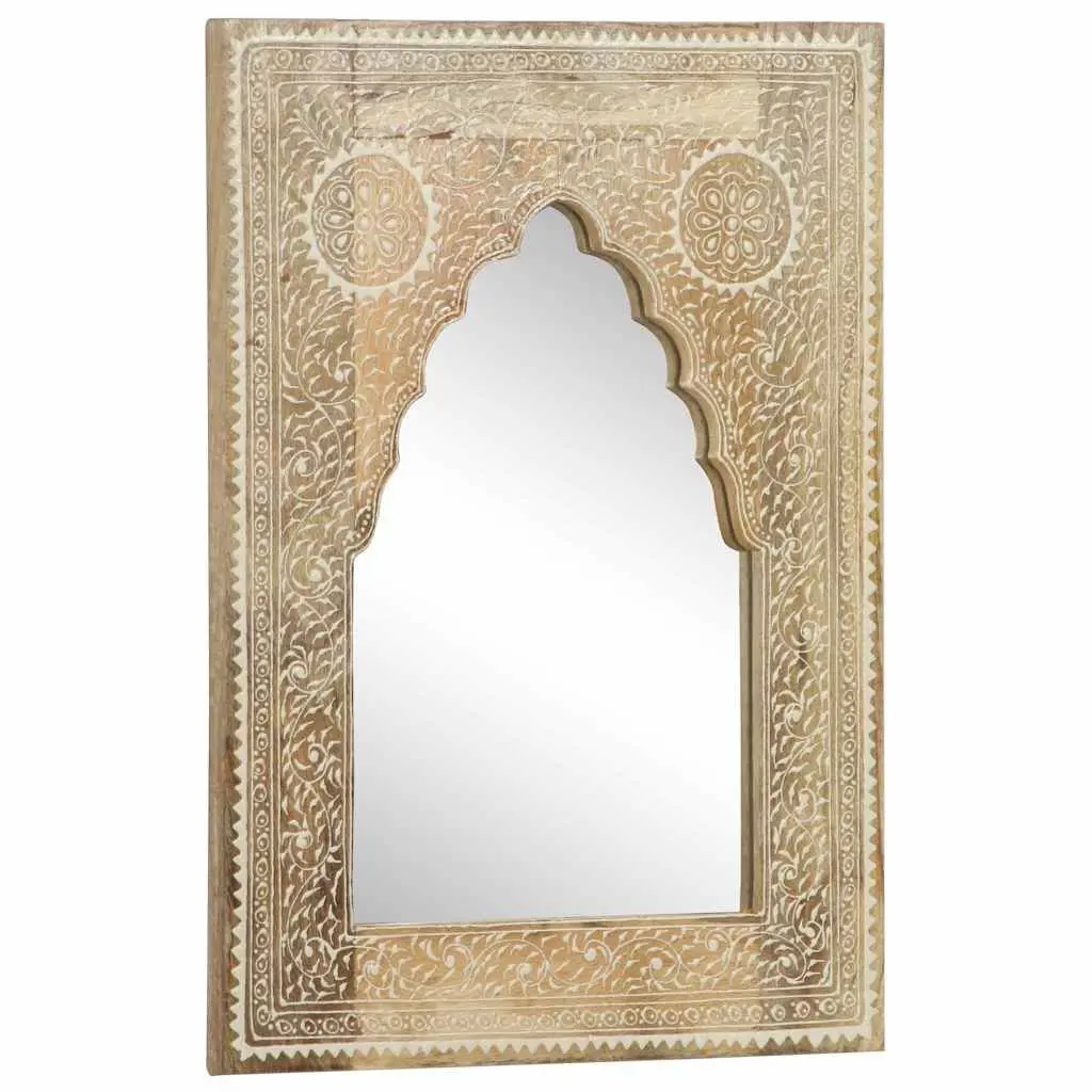 40x55 cm Hand Painted Mirror with Solid Wood Frame