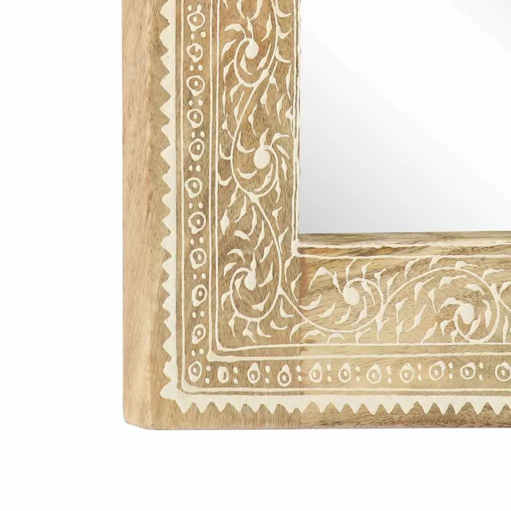 40x55 cm Hand Painted Mirror with Solid Wood Frame