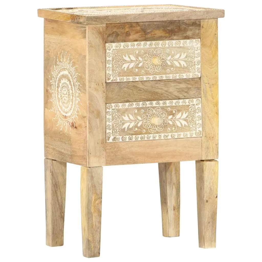 40x30x60cm Handcrafted Solid Mango Wood Nightstand