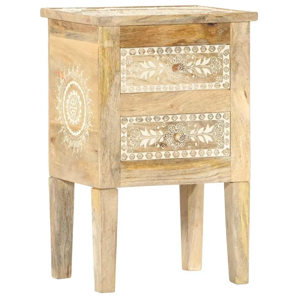 40x30x60cm Handcrafted Solid Mango Wood Nightstand