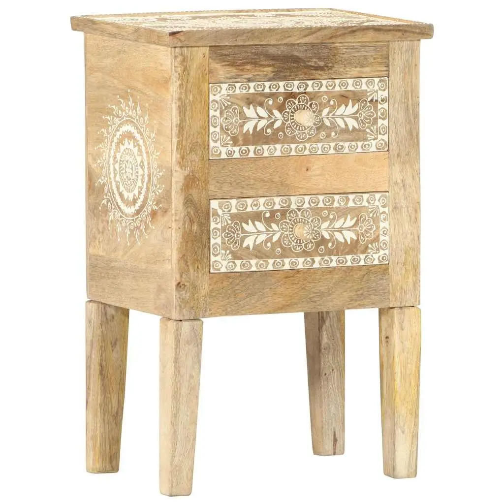 40x30x60cm Handcrafted Solid Mango Wood Nightstand