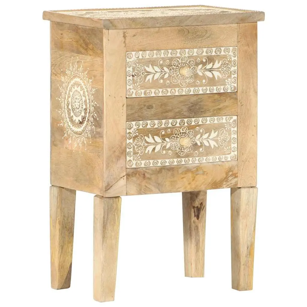 40x30x60cm Handcrafted Solid Mango Wood Nightstand