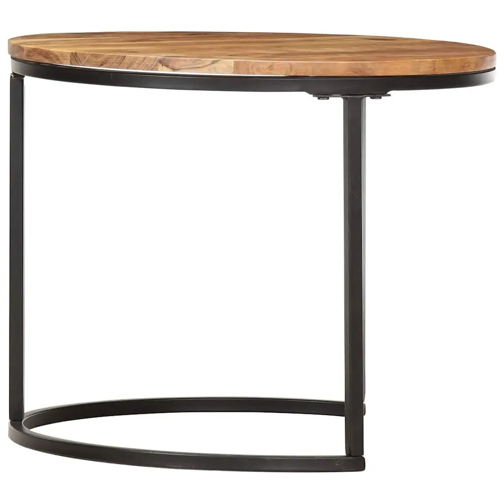 Nesting Tables 2 pcs Solid Acacia Wood, Brown