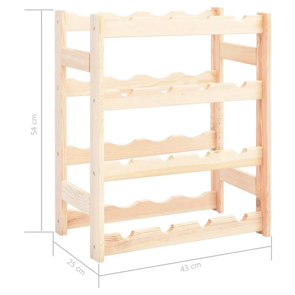 16-Bottle Wooden Wine Rack