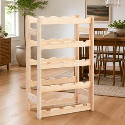 20 Bottle Wine Rack - Solid Pinewood with Customizable Color