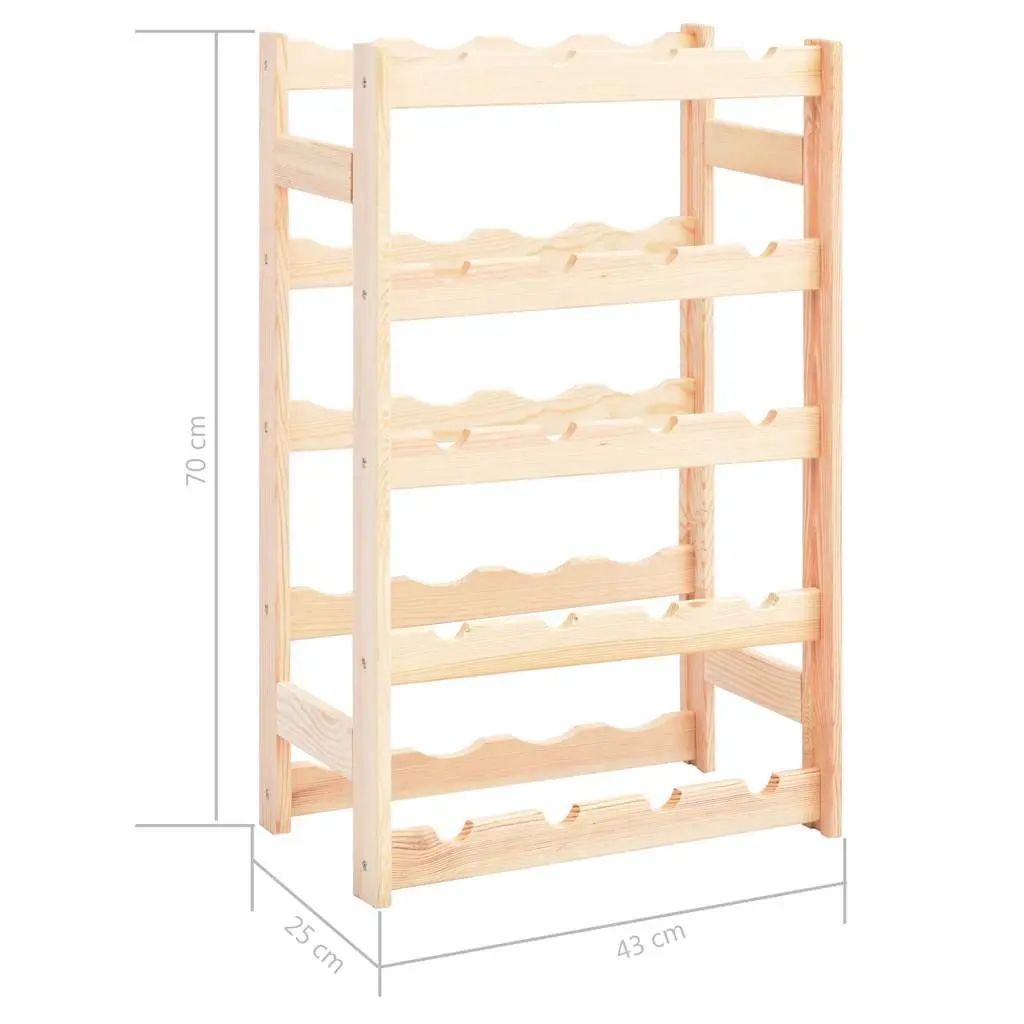 Wine Rack for 20 Bottles Solid Wood Storage Display Stand Holder
