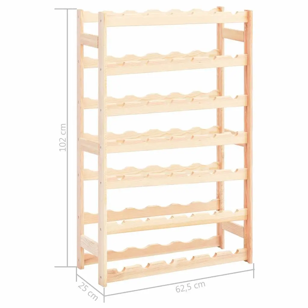 42-Bottle Capacity Wine Rack Made of Solid Pinewood