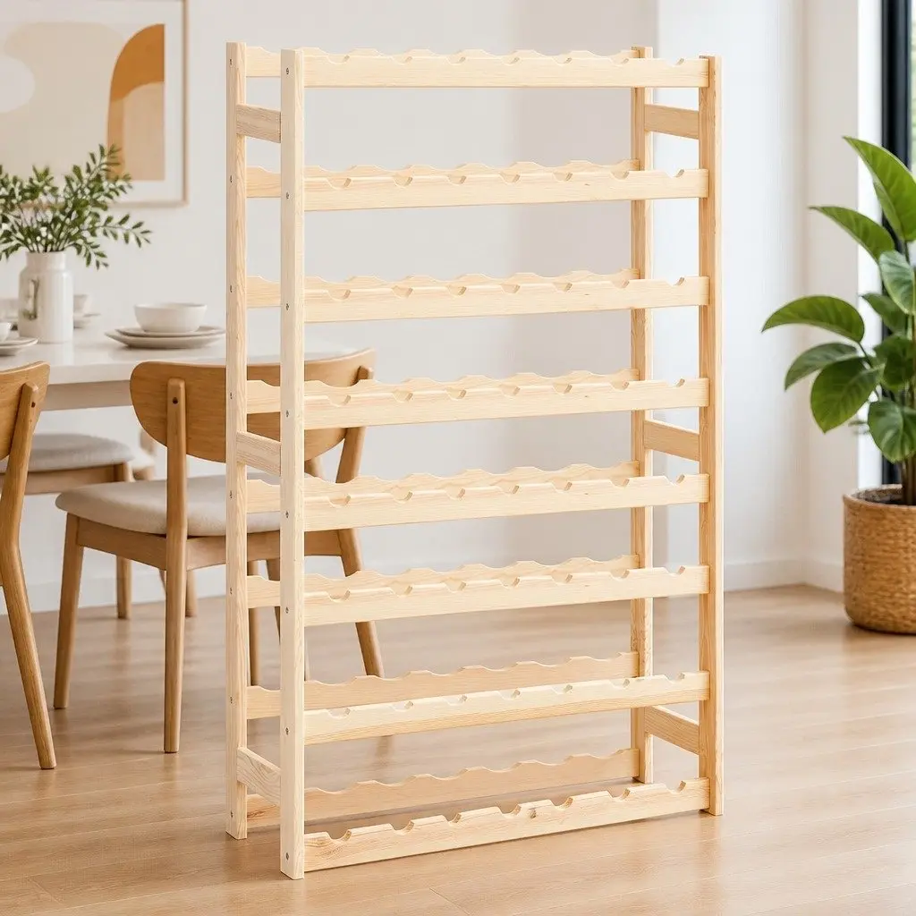 Wine Rack for 56 Bottles Solid Wood Storage Display Cabinet Holder Stand