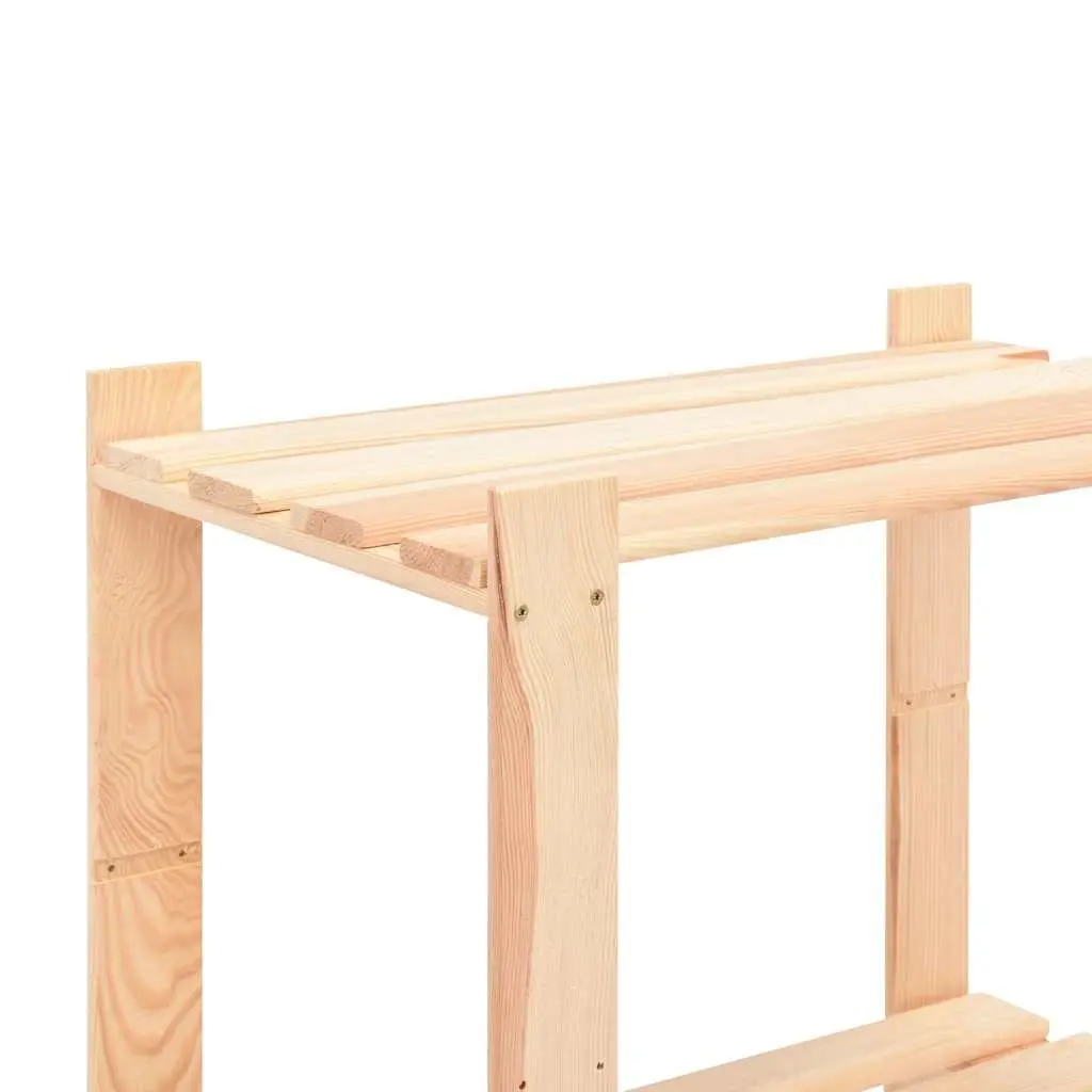 3-Tier Storage Rack 60x38x90 cm Solid Wood Shelving Unit Home Organization