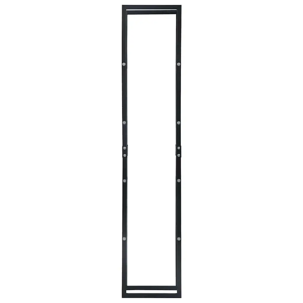 Firewood Rack Steel Log Storage Black Rectangular Holder Fireplace Wood