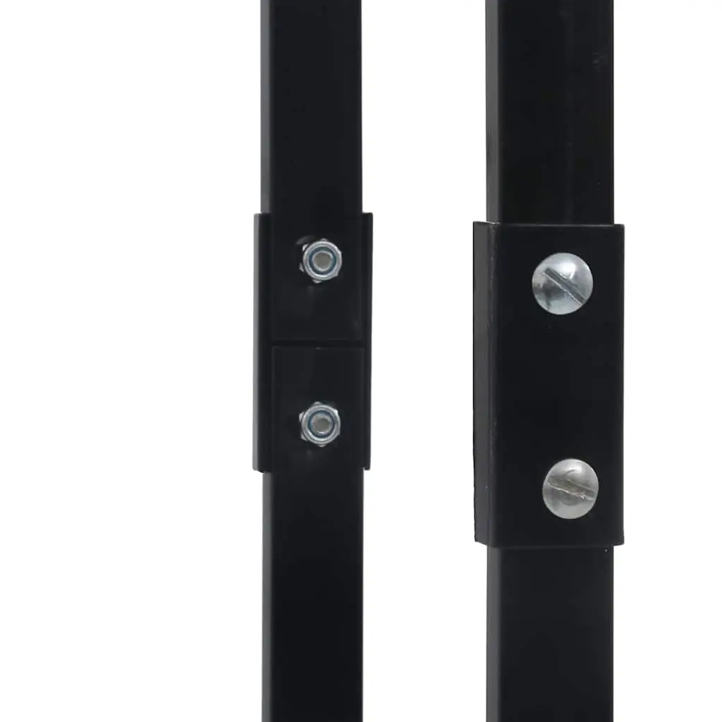 Firewood Rack Log Holder Black Steel Storage Tall 100 x 25 x 200 cm