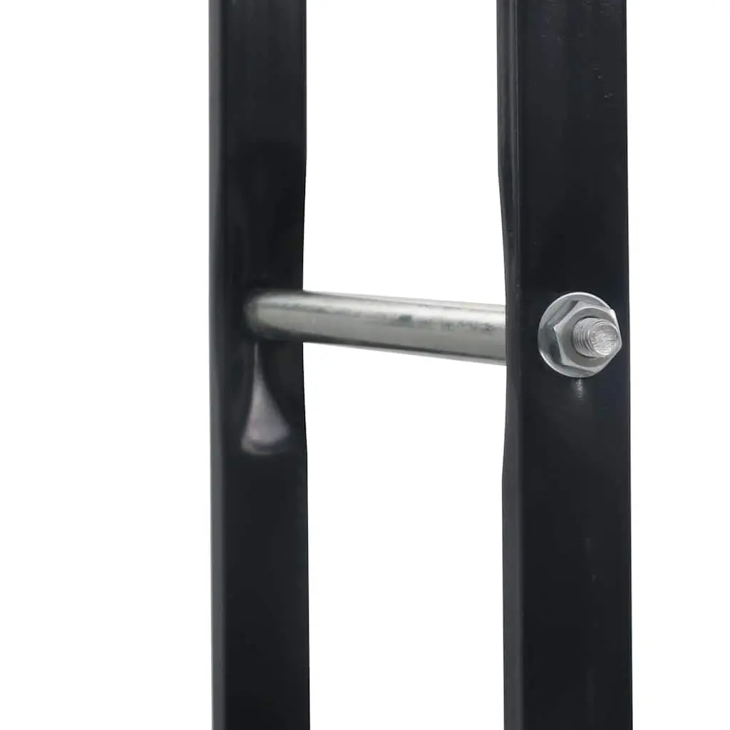 Firewood Rack Log Holder Black Steel Storage Tall 100 x 25 x 200 cm