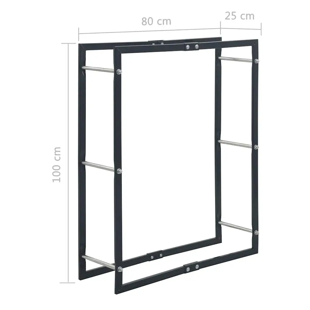 Black Steel Firewood Rack for Logs