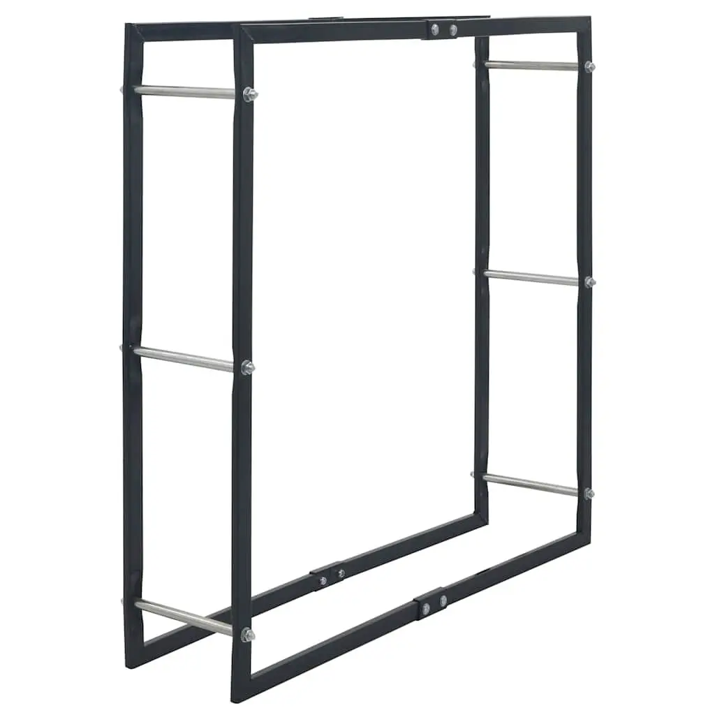 Black Steel Log Storage Firewood Rack