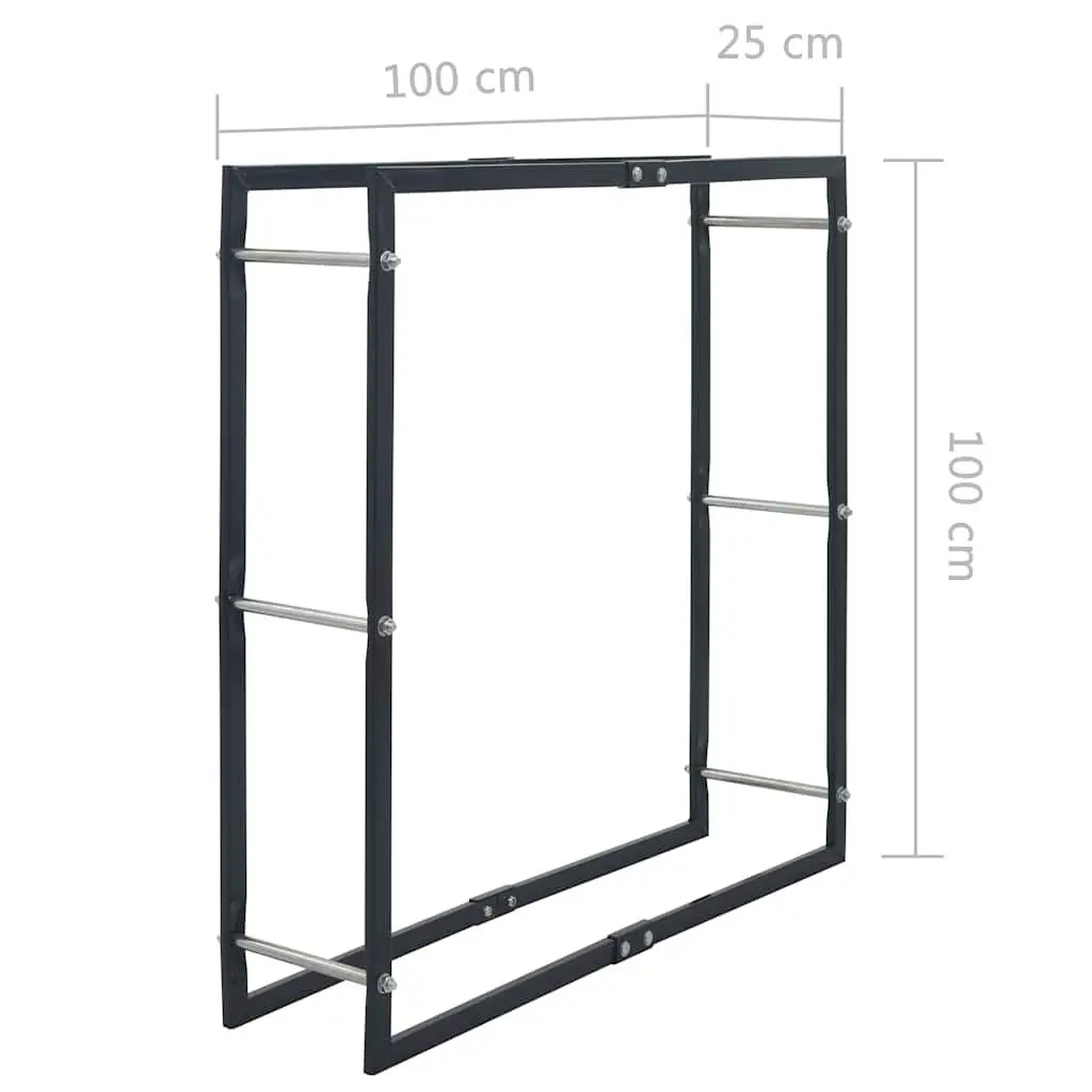 Black Steel Log Storage Firewood Rack