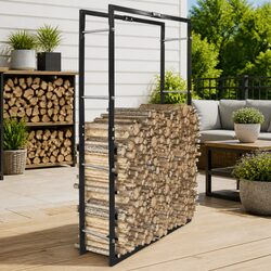Firewood Rack Specifications: Black Steel Log Holder
