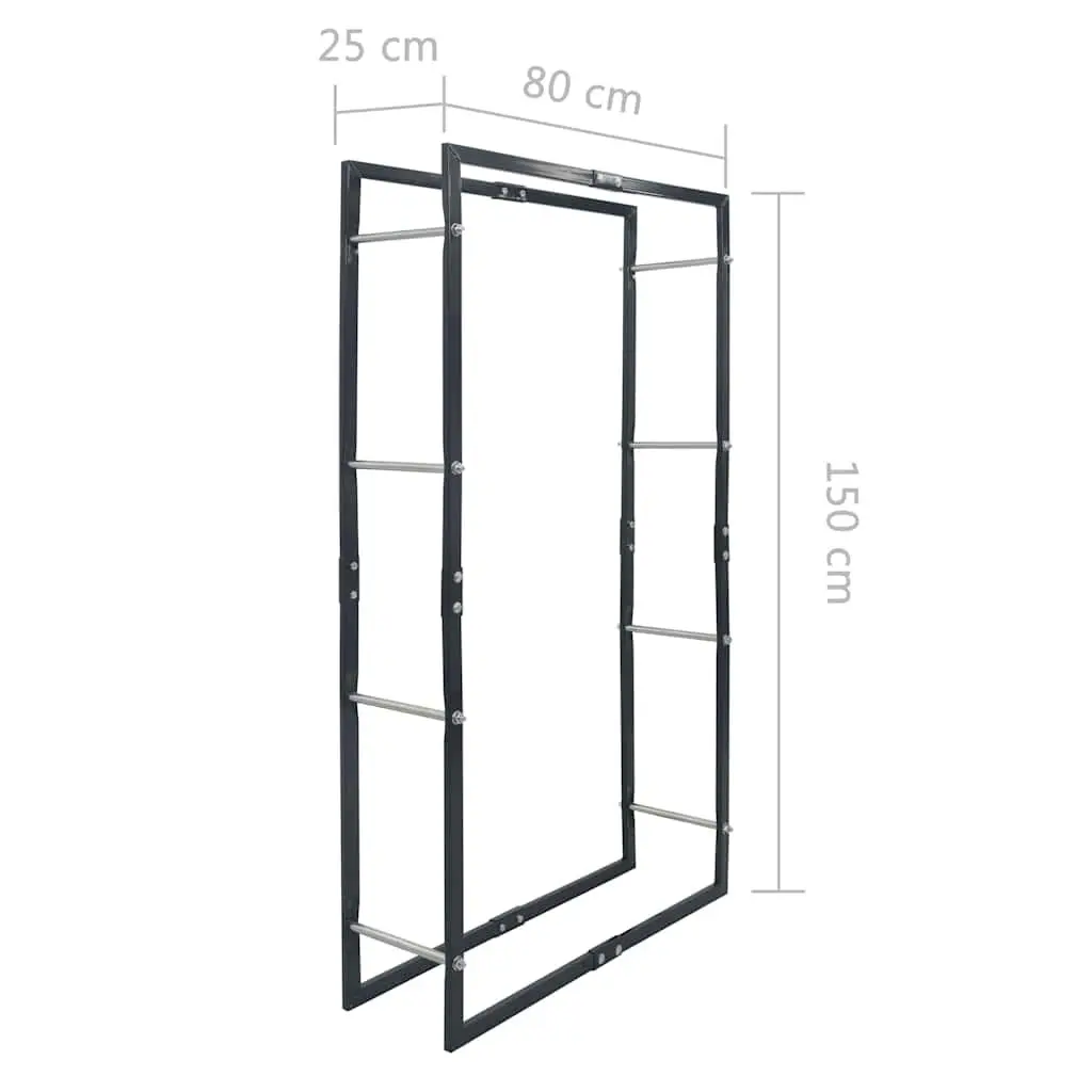 Firewood Rack Black Steel Log Storage Holder Fireplace Wood Stove Accessories