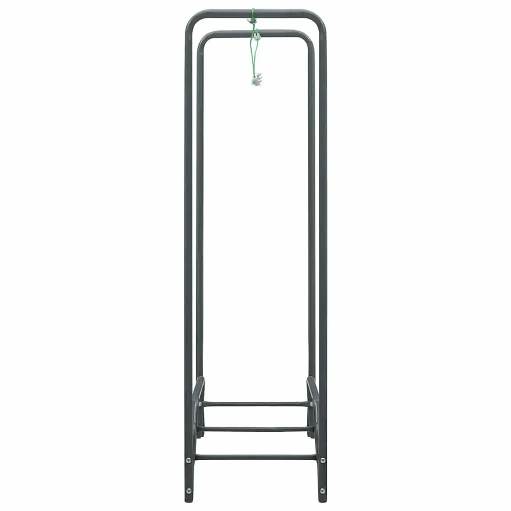 Firewood Rack Storage Holder Grey Steel Log Stand Heavy Duty Outdoor Indoor