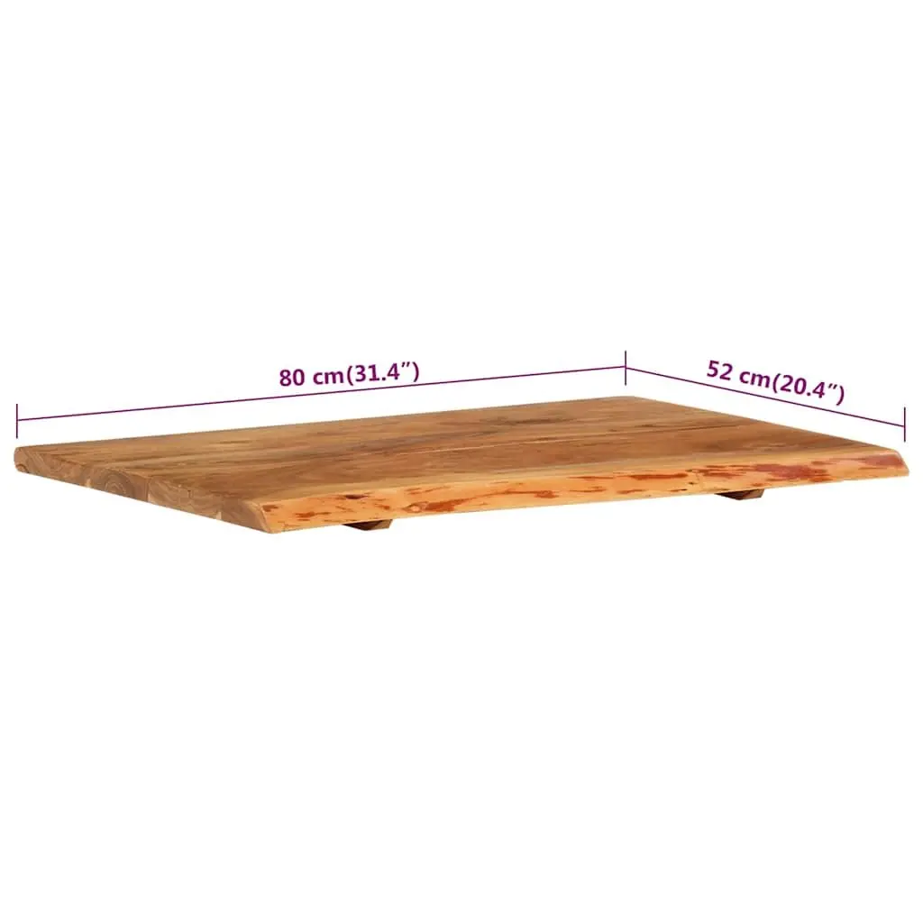 Solid Acacia Wood Bathroom Vanity Top 80x52cm