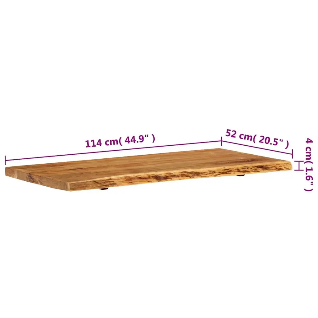 Solid Acacia Wood Bathroom Vanity Top 114x52x4 cm