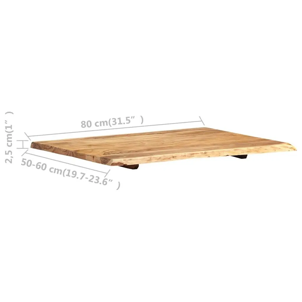 Solid Acacia Wood Table Top Live Edge Kitchen Dining Coffee Desk Surface 80cm
