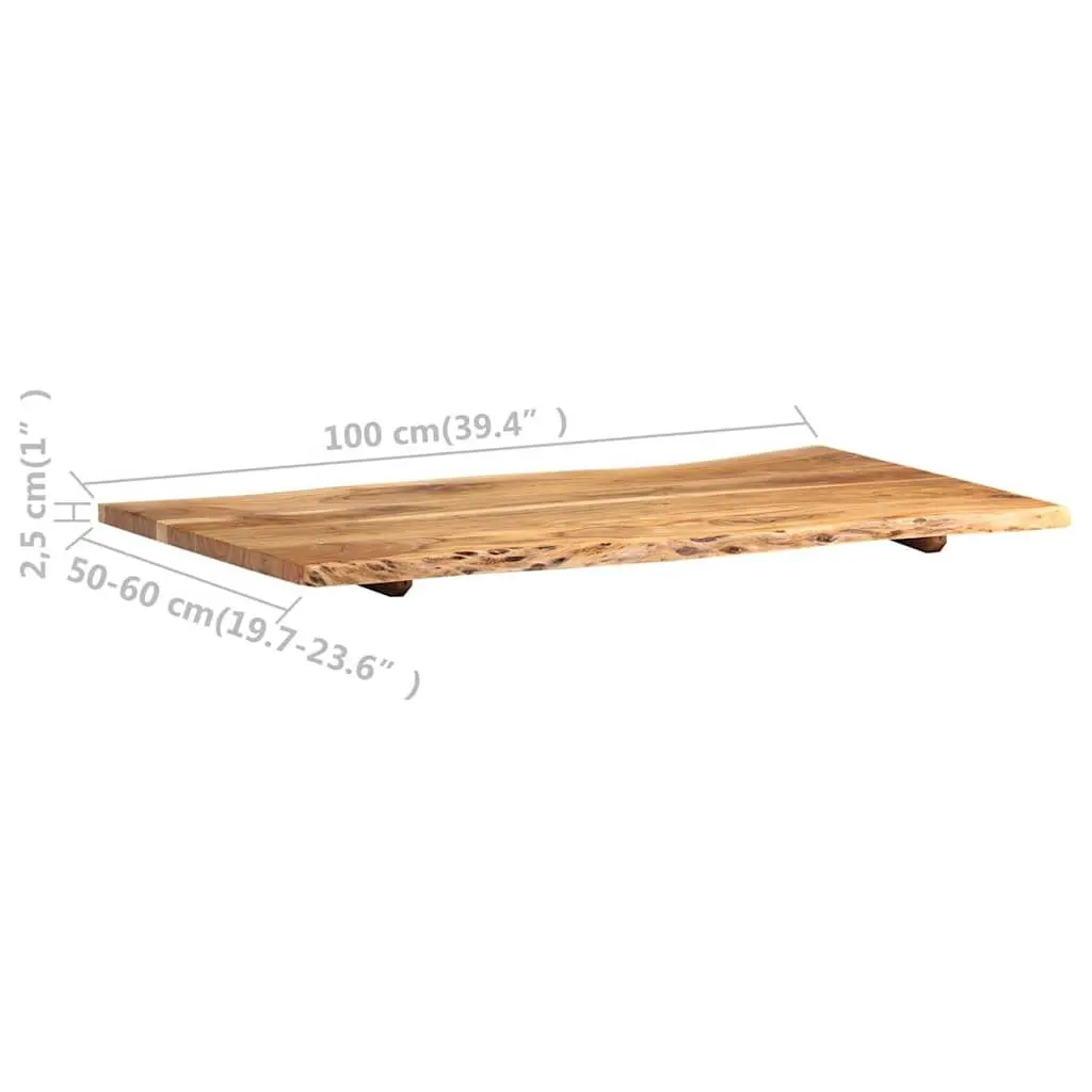 Solid Acacia Wood Tabletop, 100x50-60 cm