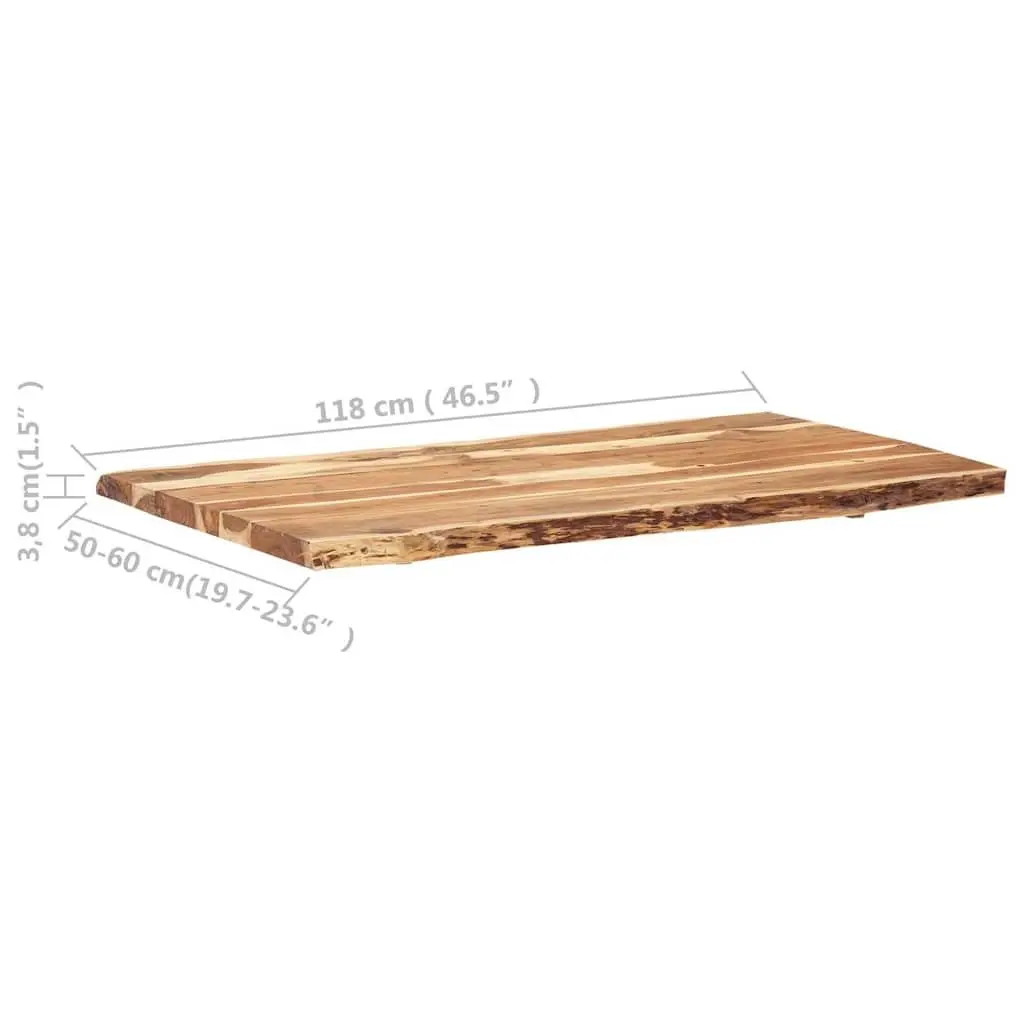Solid Acacia Live Edge Tabletop 118x50-60cm