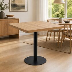 Bistro Table: 80x80cm Brown MDF and Steel