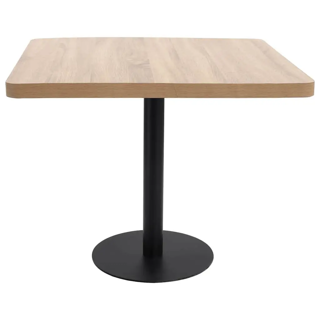 Bistro Table for Home Restaurant Coffee Shop Bar 80x80cm Brown MDF Tabletop Steel Leg