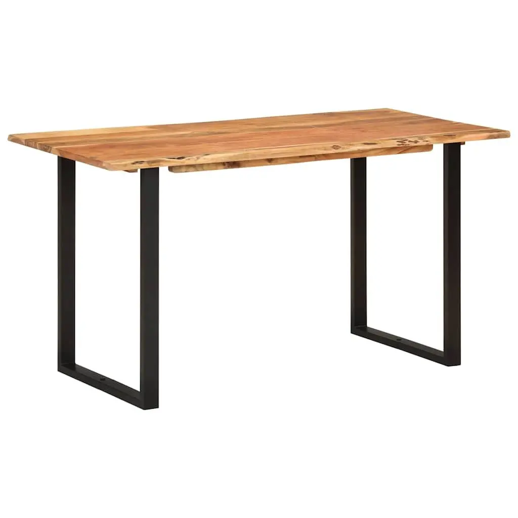 Rustic Industrial Dining Table Brown Acacia Wood 140x70x76 cm for Kitchen Room