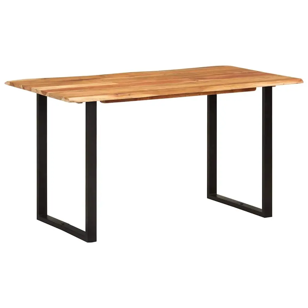 Rustic Industrial Dining Table Brown Acacia Wood 140x70x76 cm for Kitchen Room
