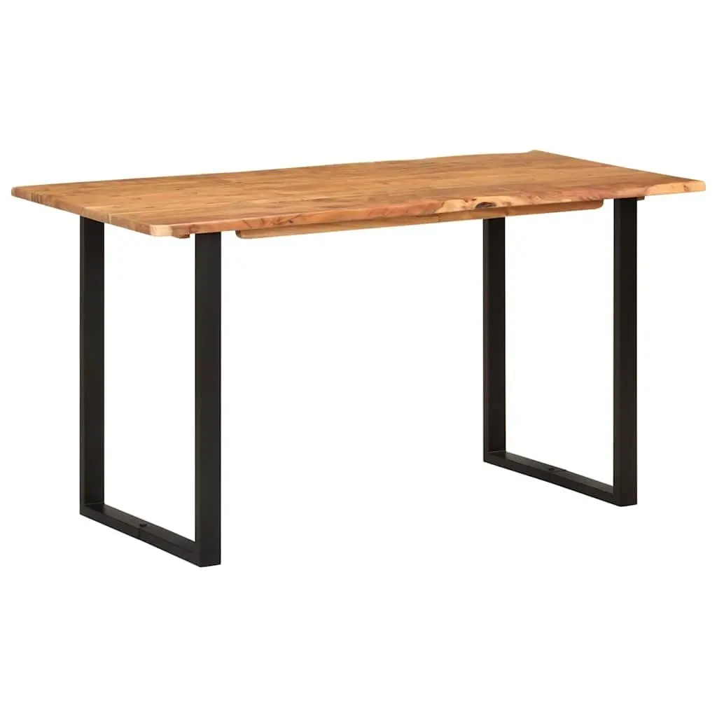 Rustic Industrial Dining Table Brown Acacia Wood 140x70x76 cm for Kitchen Room