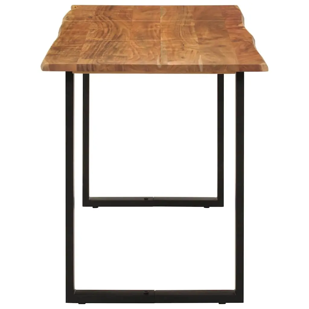 Rustic Industrial Dining Table Brown Acacia Wood 140x70x76 cm for Kitchen Room