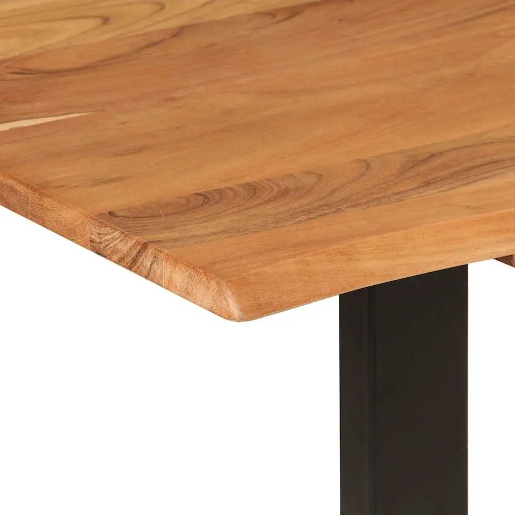 Rustic Industrial Dining Table Brown Acacia Wood 140x70x76 cm for Kitchen Room