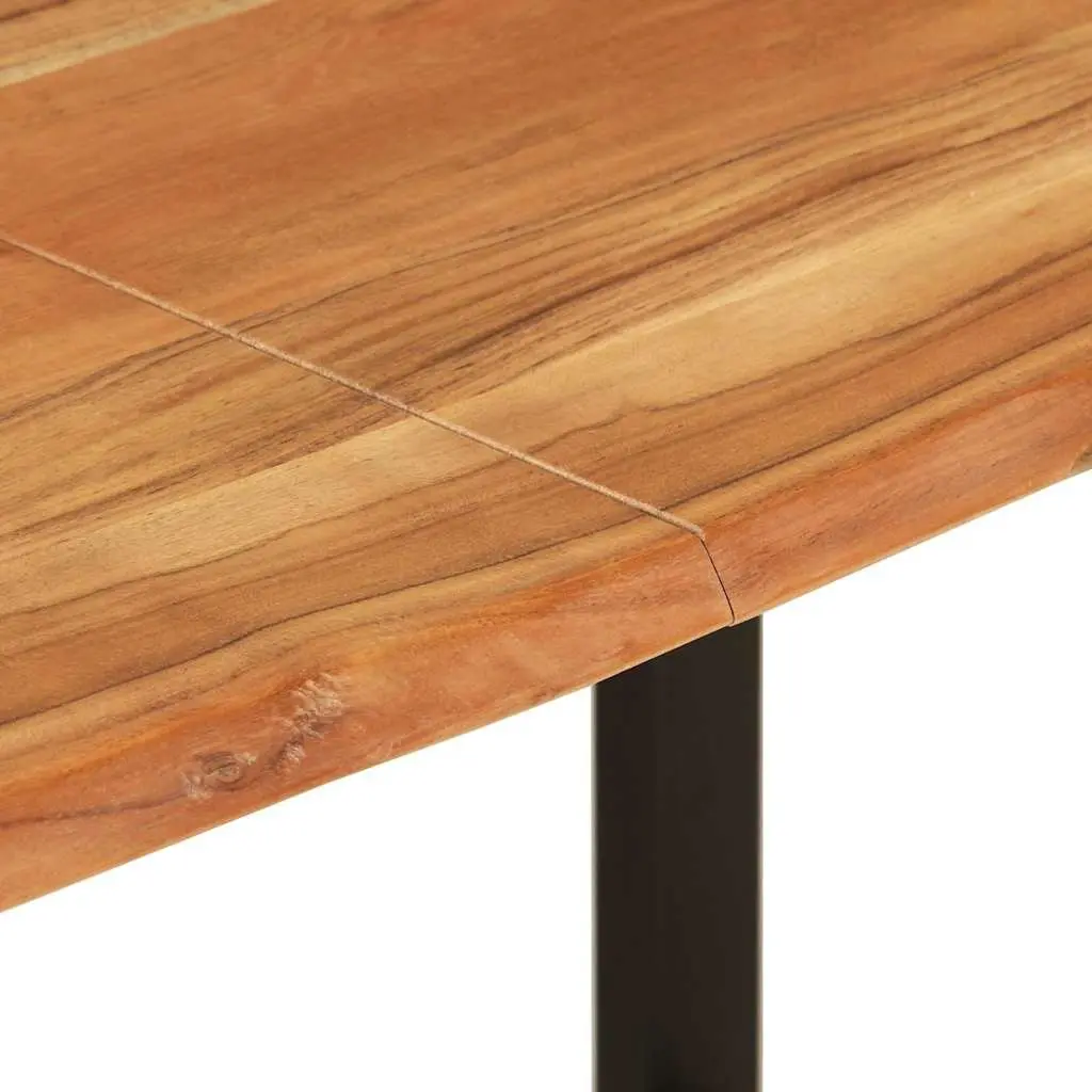 Rustic Industrial Dining Table Brown Acacia Wood 140x70x76 cm for Kitchen Room