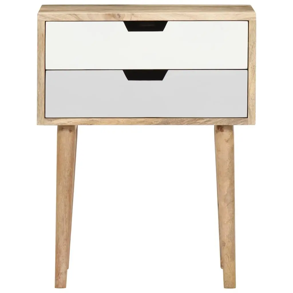 Bedside Cabinet Bedroom 47x35x59cm Solid Mango Wood Nightstand with 2 Drawers