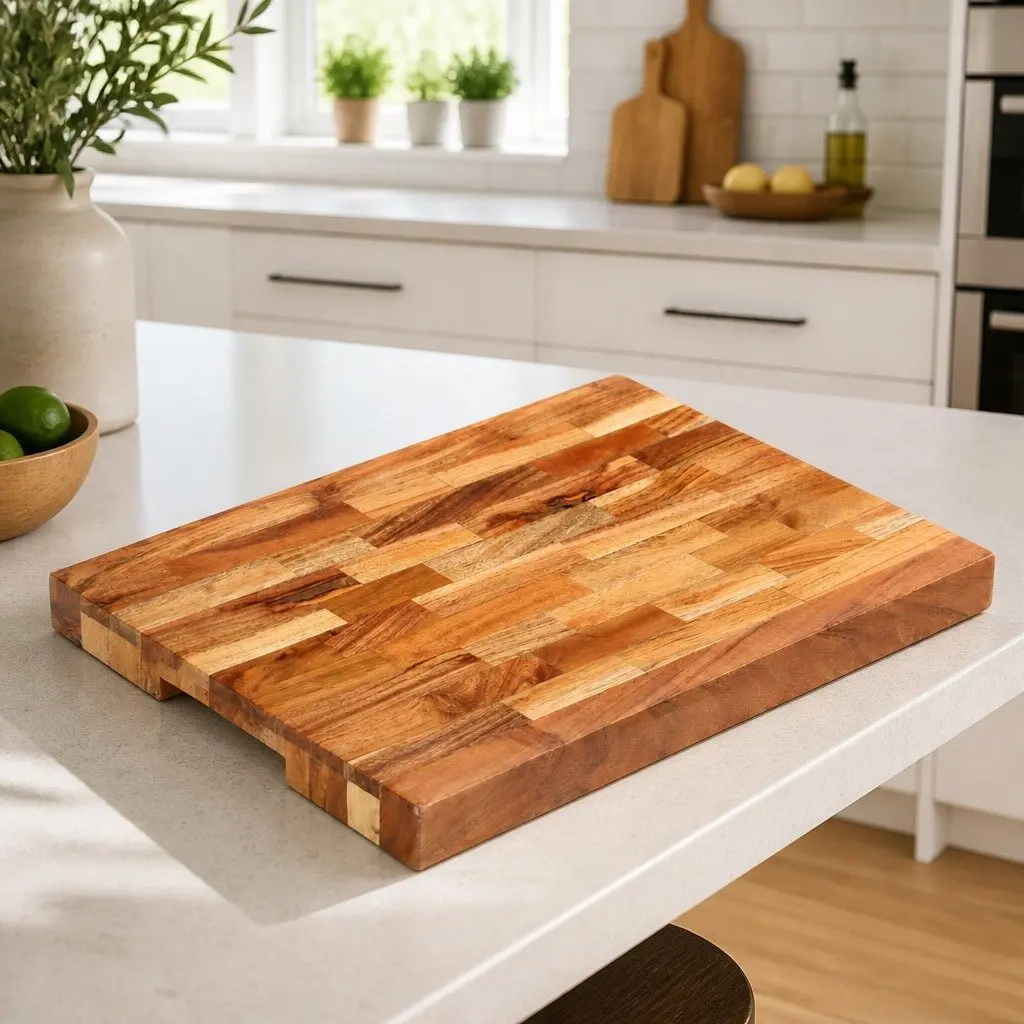 Chopping Board Made of Solid Acacia Wood, 40x30x4 cm