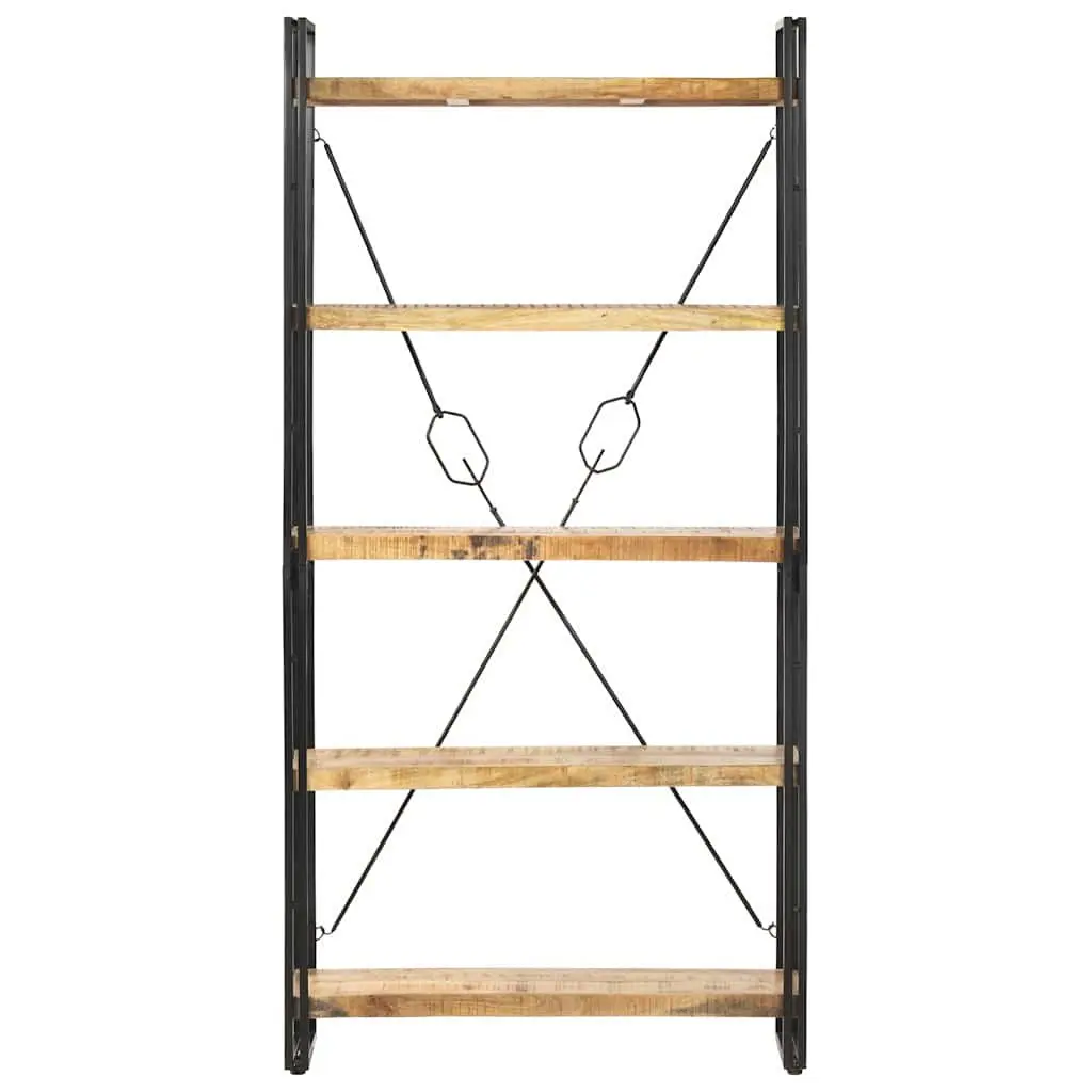 5-Tier Bookcase 90x30x180 cm Solid Mango Wood Shelving Unit Storage Display