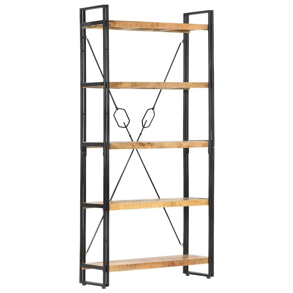5-Tier Bookcase 90x30x180 cm Solid Mango Wood Shelving Unit Storage Display
