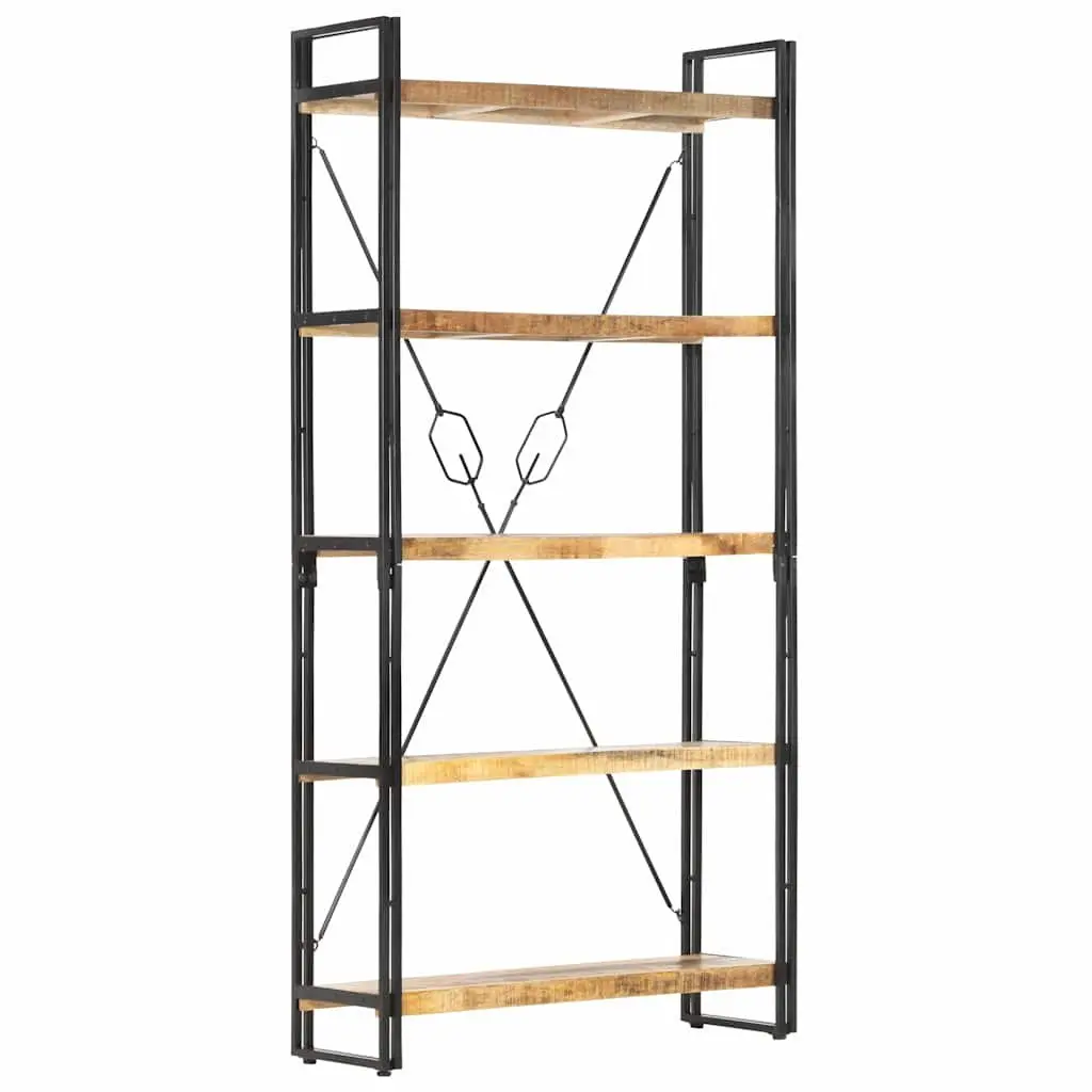 5-Tier Bookcase 90x30x180 cm Solid Mango Wood Shelving Unit Storage Display