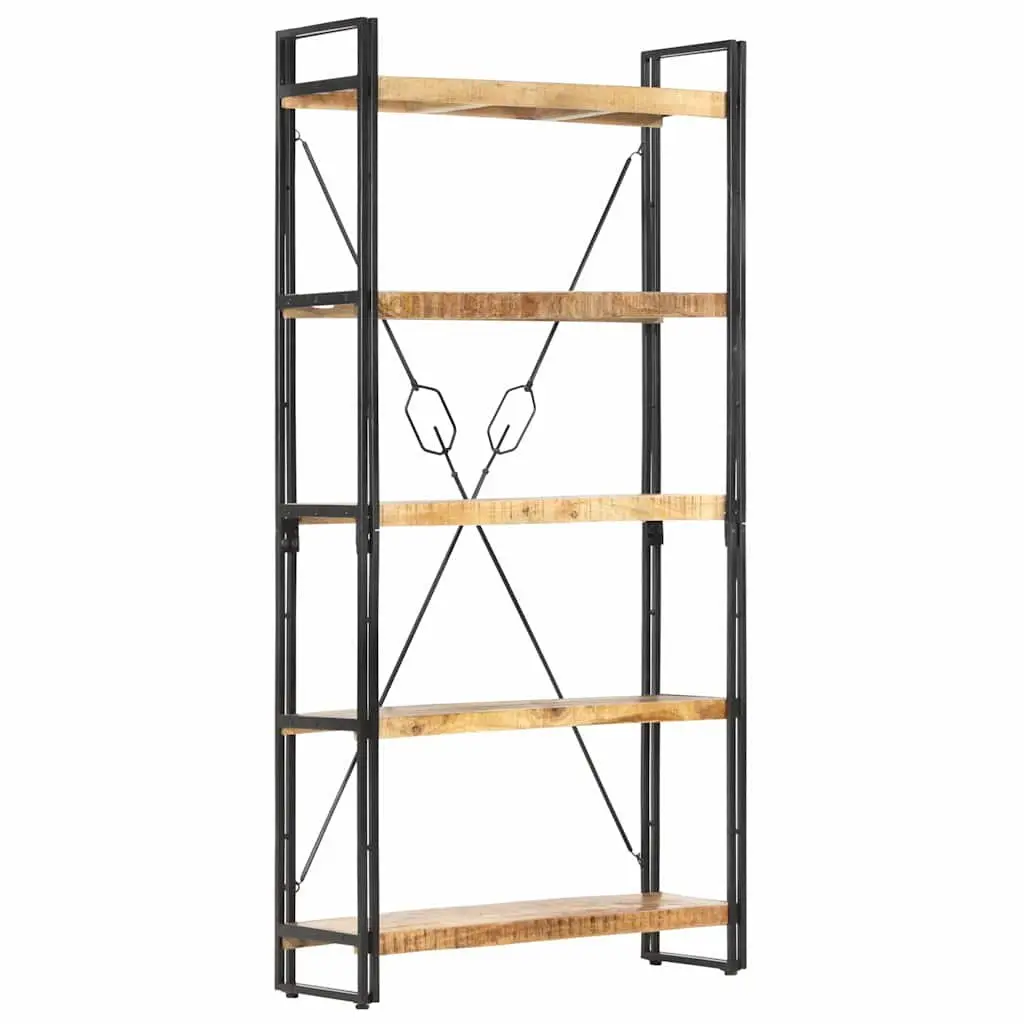 5-Tier Bookcase 90x30x180 cm Solid Mango Wood Shelving Unit Storage Display