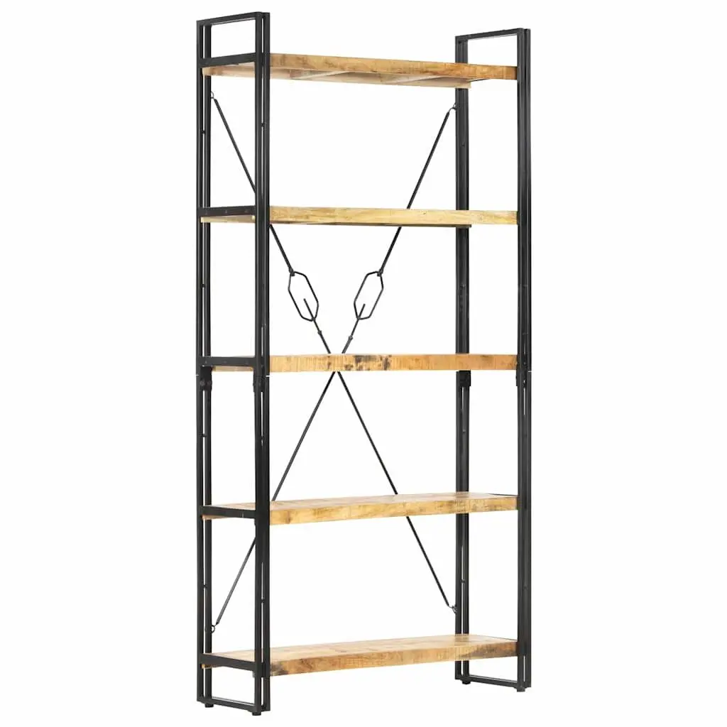 5-Tier Bookcase 90x30x180 cm Solid Mango Wood Shelving Unit Storage Display