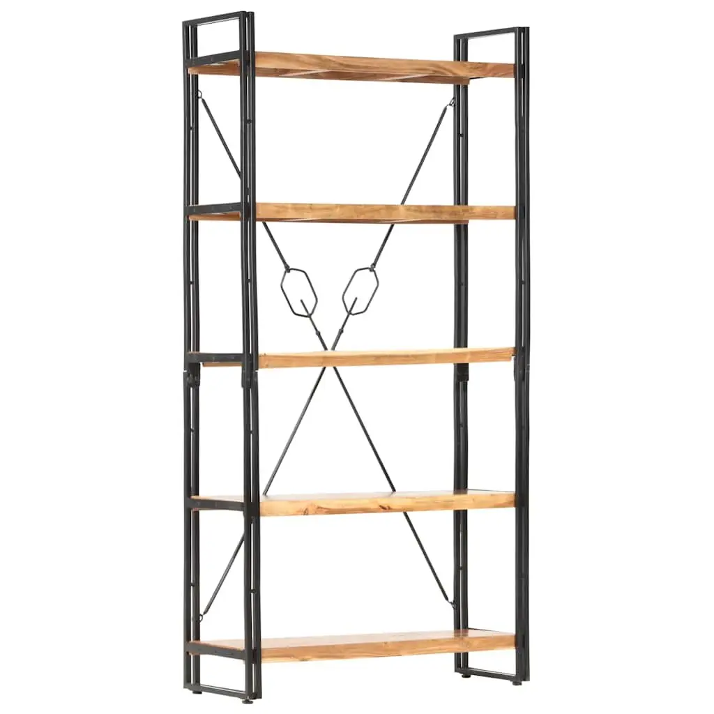 5-Tier Bookcase Home Office 90x30x180cm Industrial Standing Shelf Storage Display