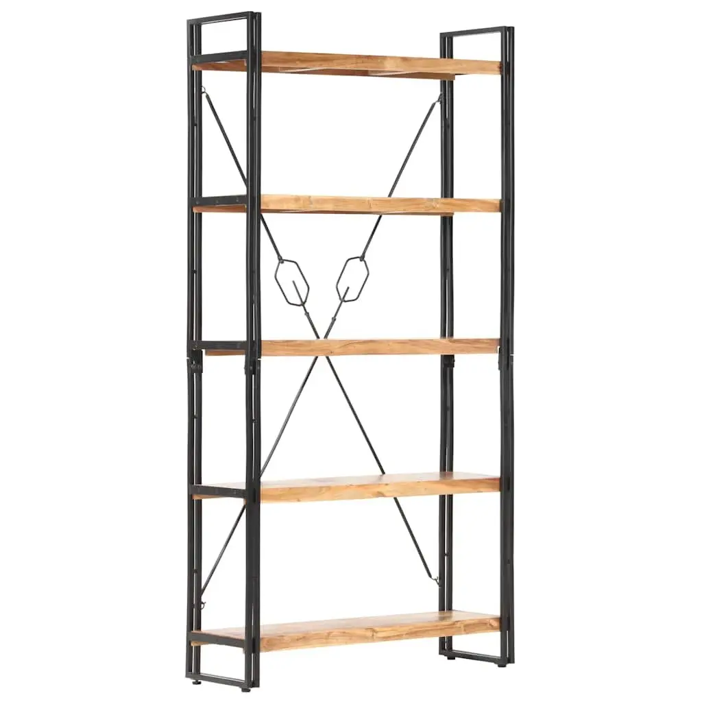 5-Tier Bookcase Home Office 90x30x180cm Industrial Standing Shelf Storage Display