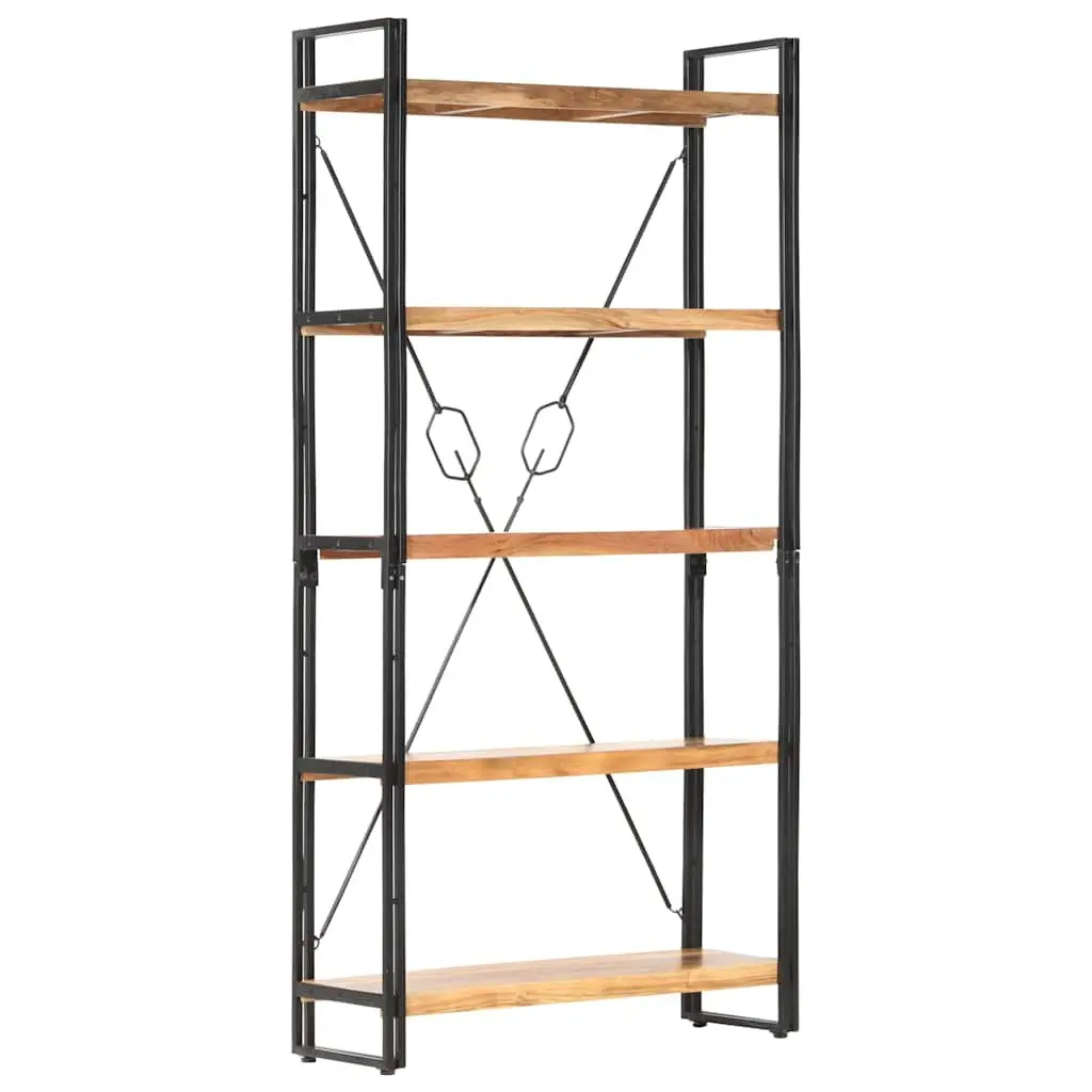 5-Tier Bookcase Home Office 90x30x180cm Industrial Standing Shelf Storage Display