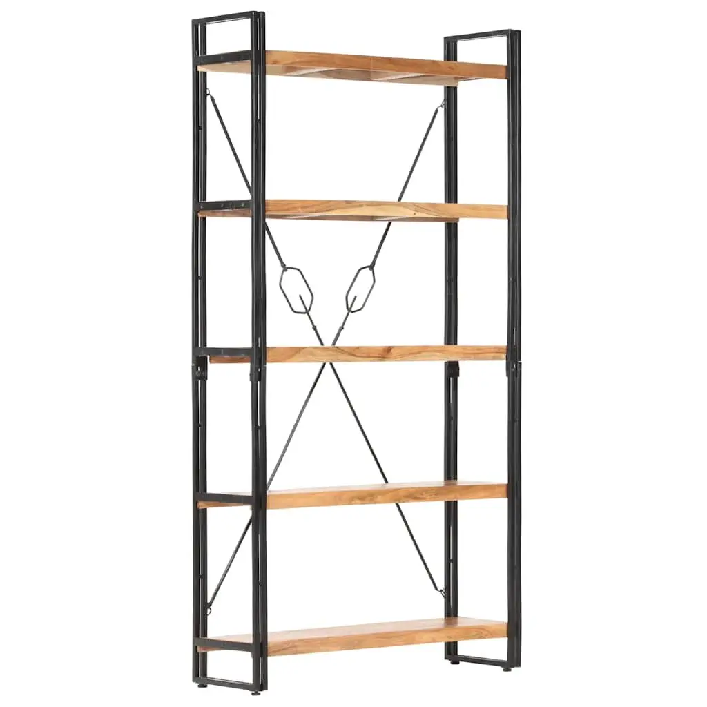 5-Tier Bookcase Home Office 90x30x180cm Industrial Standing Shelf Storage Display