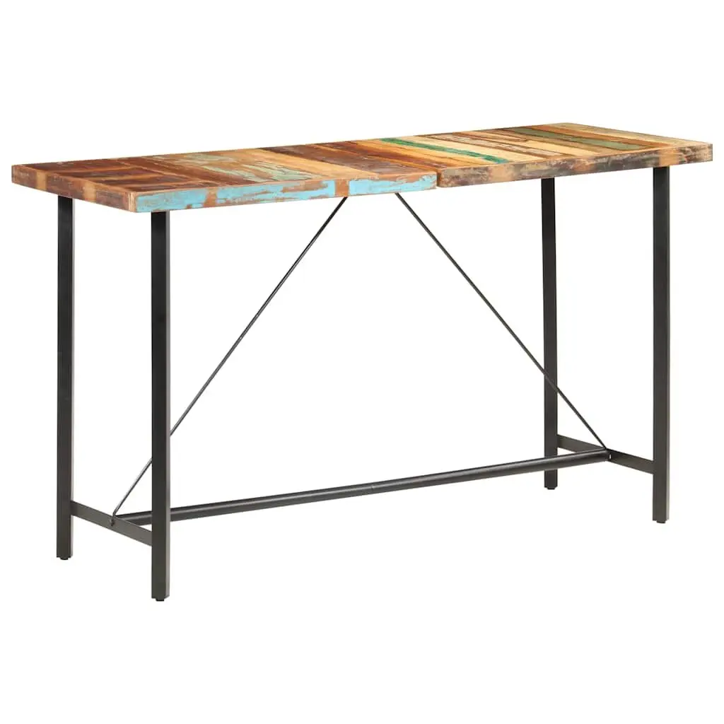 Bar Table Kitchen Dining 180x70x107 cm Solid Reclaimed Wood Industrial Furniture